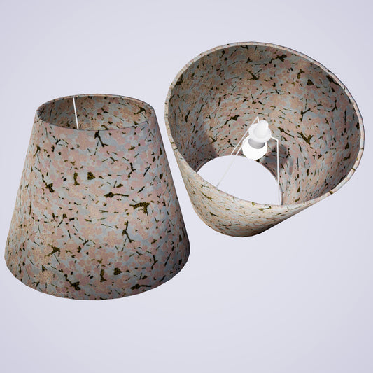 Conical Lamp Shade W02 - Pink Cherry Blossom on Grey, 23cm(top) x 40cm(bottom) x 31cm(height)