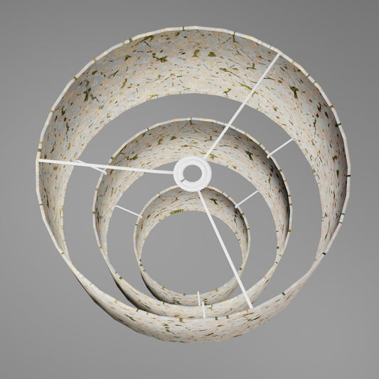 3 Tier Lamp Shade - W02 - Pink Cherry Blossom on Grey, 40cm x 20cm, 30cm x 17.5cm & 20cm x 15cm