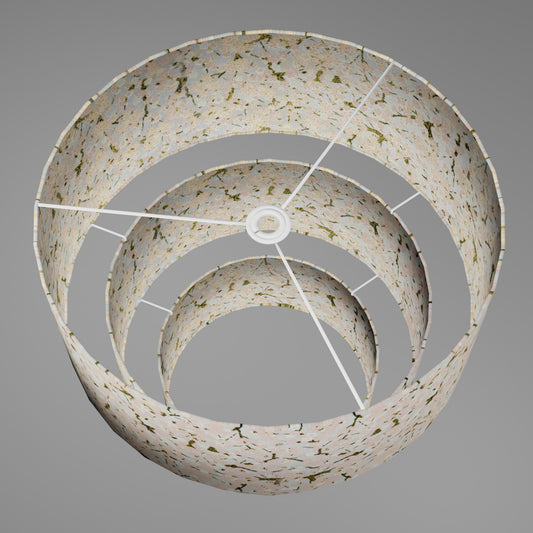 3 Tier Lamp Shade - W02 - Pink Cherry Blossom on Grey, 50cm x 20cm, 40cm x 17.5cm & 30cm x 15cm