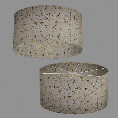 Drum Lamp Shade - W02 ~ Pink Cherry Blossom on Grey, 60cm(d) x 30cm(h)
