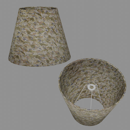 Conical Lamp Shade W03 - Gold Waves on Greys, 23cm(top) x 40cm(bottom) x 31cm(height)