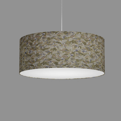 Drum Lamp Shade - W03 - Gold Waves on Greys, 50cm(d) x 20cm(h)