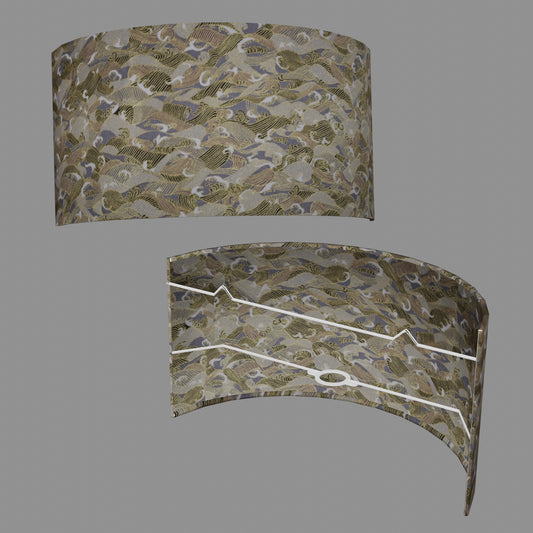 Wall Light - W03 - Gold Waves on Greys, 36cm(wide) x 20cm(h)