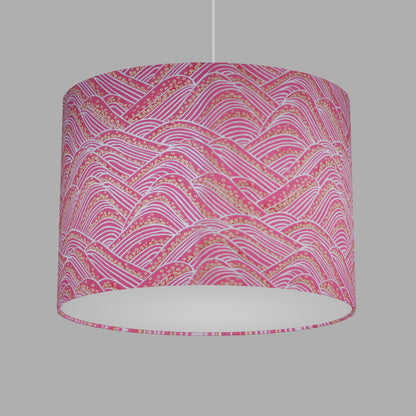 Oval Lamp Shade - W04 ~ Pink Hills with Gold Flowers, 40cm(w) x 30cm(h) x 30cm(d)