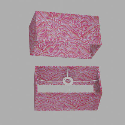 Rectangle Lamp Shade - W04 ~ Pink Hills with Gold Flowers, 40cm(w) x 20cm(h) x 20cm(d)