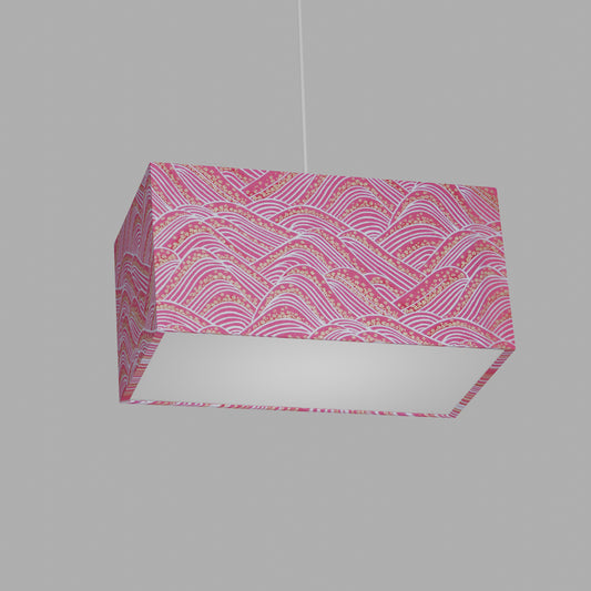 Rectangle Lamp Shade - W04 ~ Pink Hills with Gold Flowers, 40cm(w) x 20cm(h) x 20cm(d)