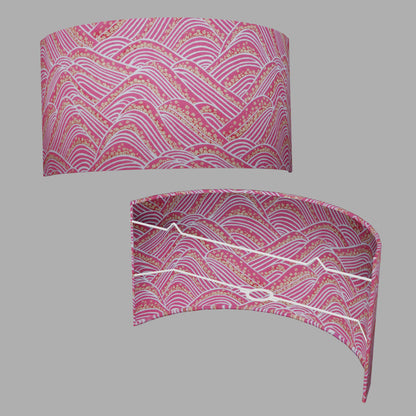 Wall Light - W04 - Pink Hills with Gold Flowers, 36cm(wide) x 20cm(h)