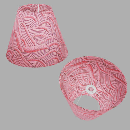 Conical Lamp Shade W04 - Pink Hills with Gold Flowers, 15cm(top) x 30cm(bottom) x 22cm(height)