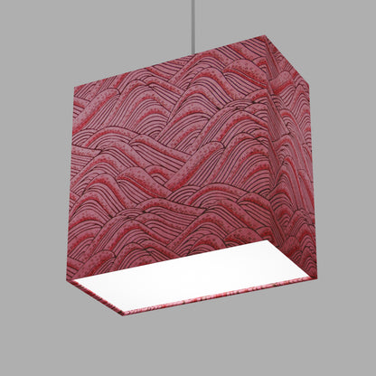 Rectangle Lamp Shade - W04 ~ Pink Hills with Gold Flowers, 30cm(w) x 30cm(h) x 15cm(d)