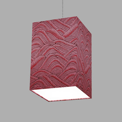 Square Lamp Shade - W04 ~ Pink Hills with Gold Flowers, 20cm(w) x 30cm(h) x 20cm(d)