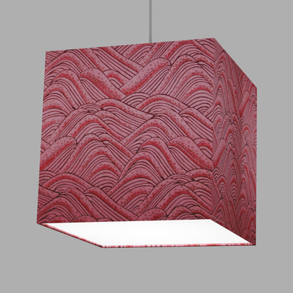 Square Lamp Shade - W04 ~ Pink Hills with Gold Flowers, 30cm(w) x 30cm(h) x 30cm(d)