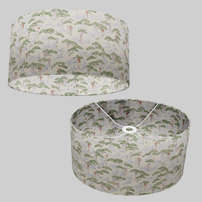 Oval Lamp Shade - W05 ~ Cranes, 40cm(w) x 20cm(h) x 30cm(d)