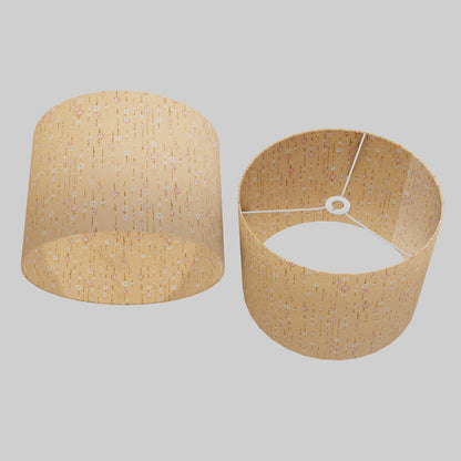 Drum Lamp Shade - W07 - Peach Daisies, 40cm(d) x 30cm(h)