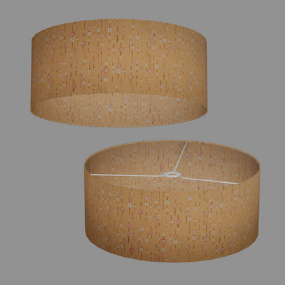 Drum Lamp Shade - W07 - Peach Daisies, 50cm(d) x 20cm(h)