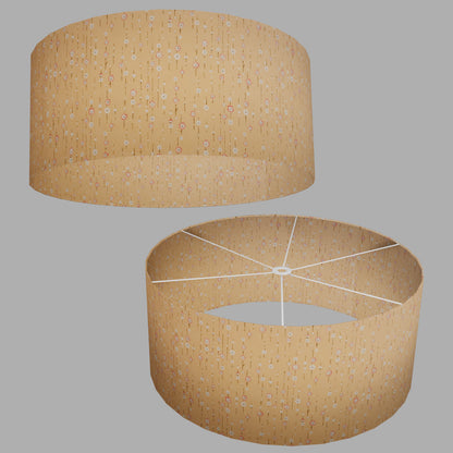 Drum Lamp Shade - W07 ~ Peach Daisies, 70cm(d) x 30cm(h)