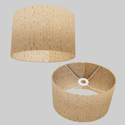 Oval Lamp Shade - W07 ~ Peach Daisies, 30cm(w) x 20cm(h) x 22cm(d)