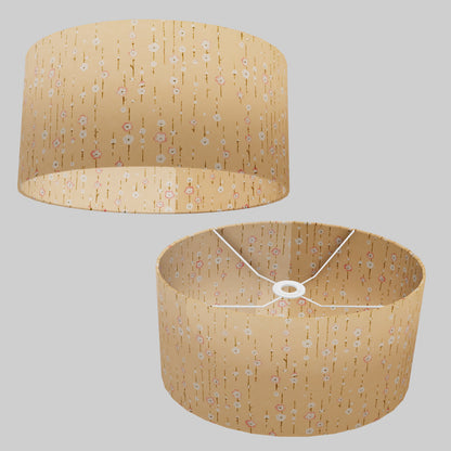 Oval Lamp Shade - W07 ~ Peach Daisies, 40cm(w) x 20cm(h) x 30cm(d)