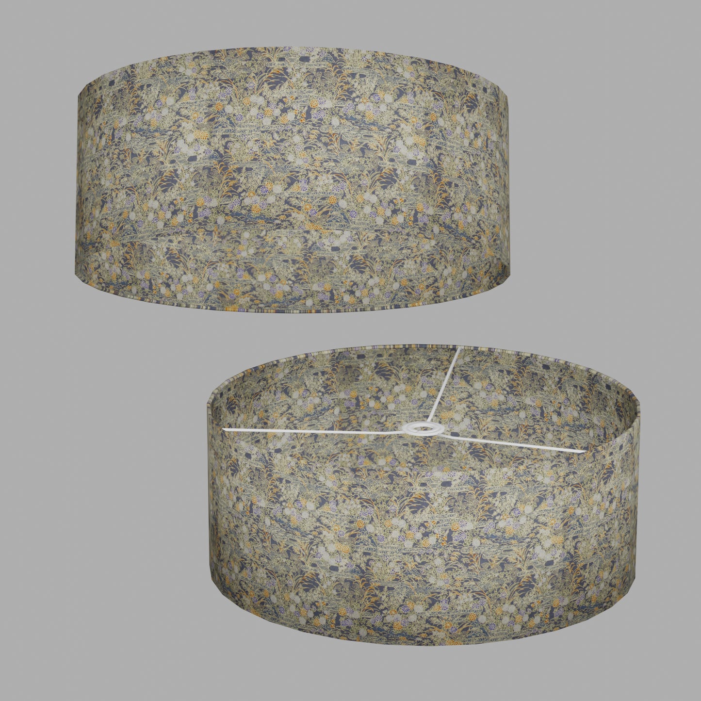 Drum Lamp Shade - W08 ~ Lily Pond, 50cm(d) x 20cm(h)