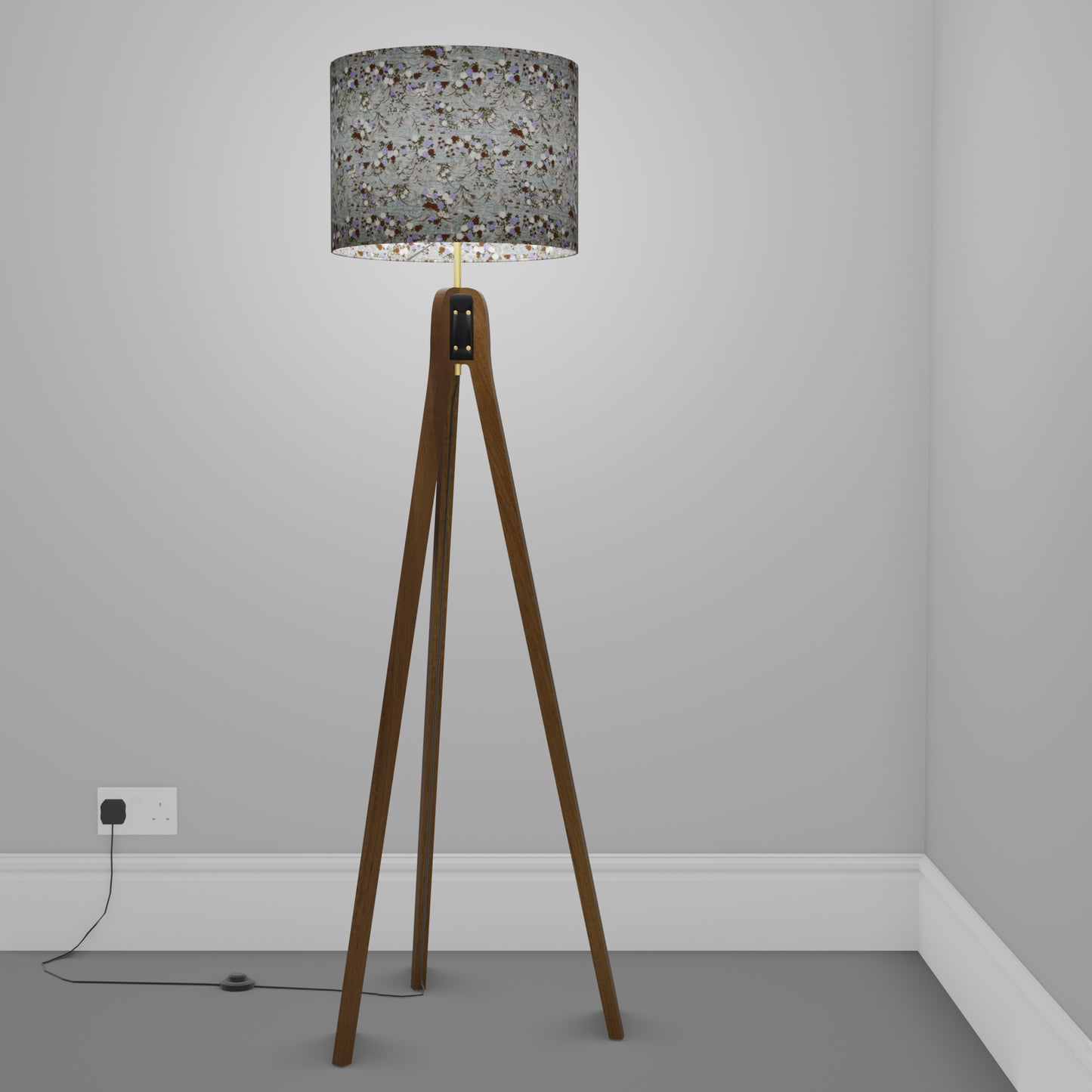 Sapele Tripod Floor Lamp - W08 ~ Lily Pond