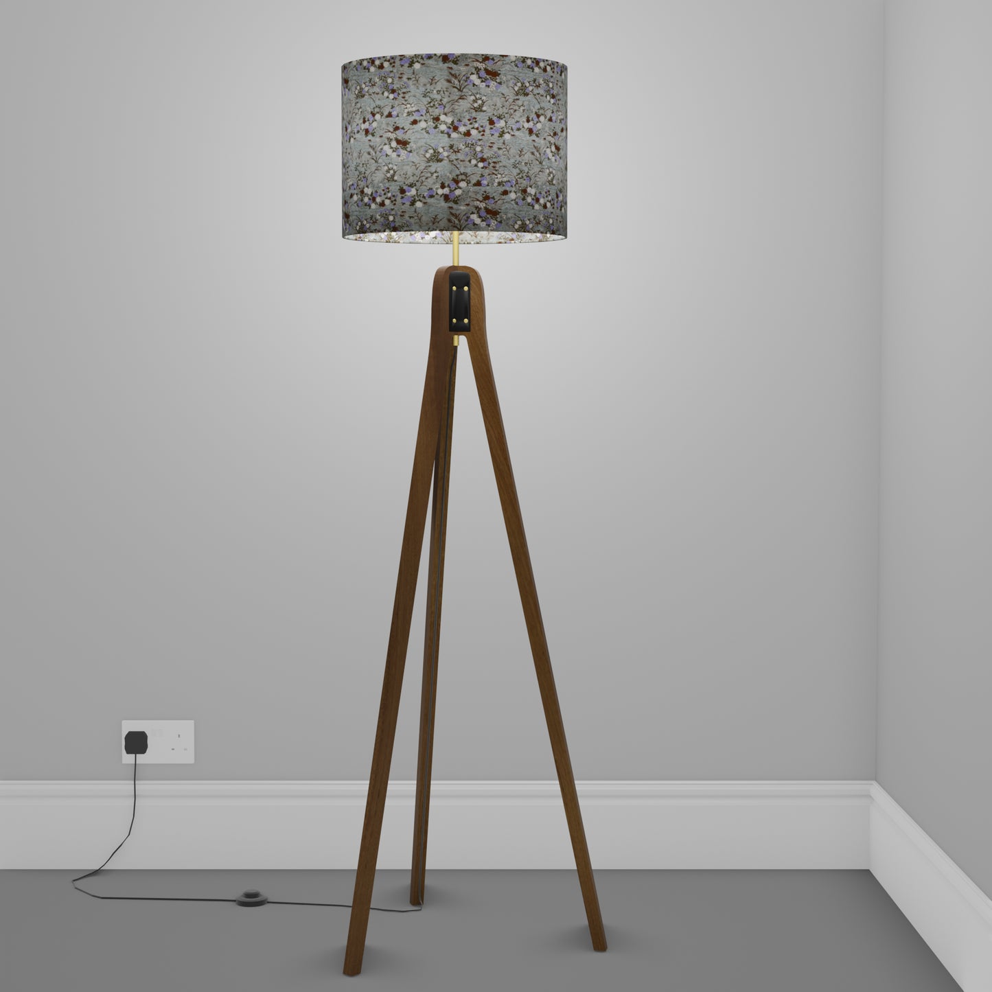 Sapele Tripod Floor Lamp - W08 ~ Lily Pond