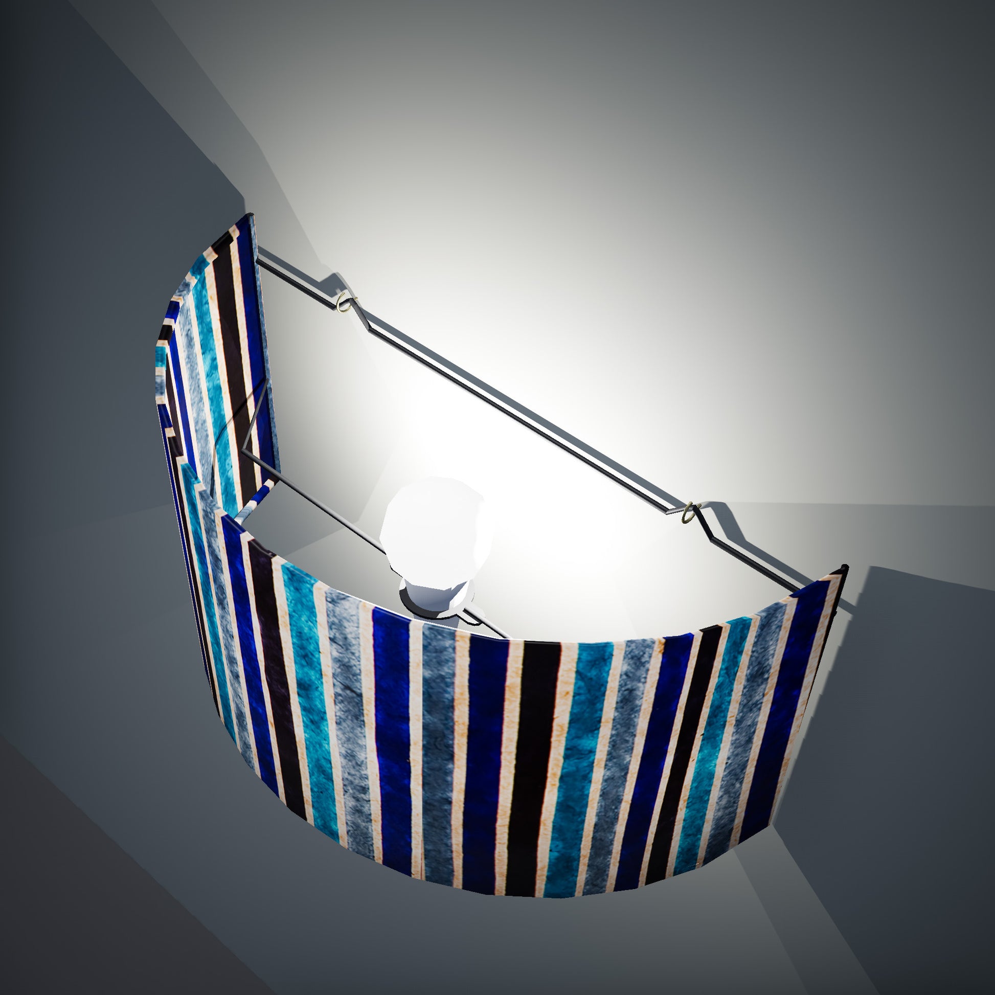 Wall Light - P05 - Batik Stripes Blue, 36cm(wide) x 20cm(h) - Imbue Lighting