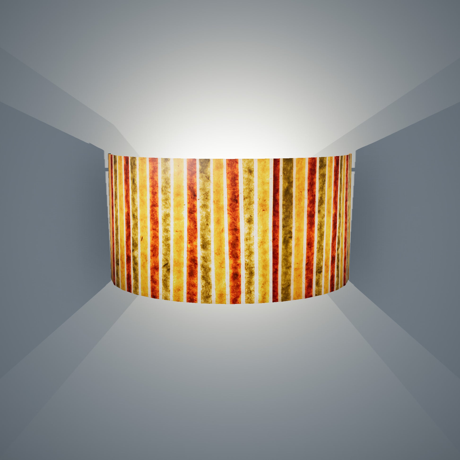 Wall Light - P06 - Batik Stripes Autumn, 36cm(wide) x 20cm(h) - Imbue Lighting
