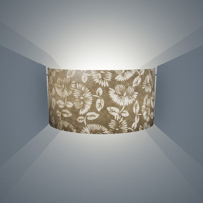 Wall Light - P09 - Batik Peony on Natural, 36cm(wide) x 20cm(h) - Imbue Lighting