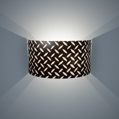 Wall Light - P11 - Batik Tread Plate Black, 36cm(wide) x 20cm(h) - Imbue Lighting
