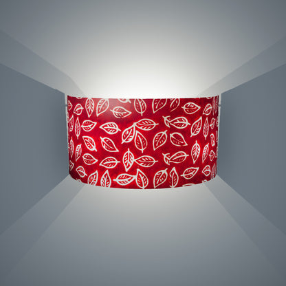 Wall Light - P30 - Batik Leaf on Red, 36cm(wide) x 20cm(h) - Imbue Lighting