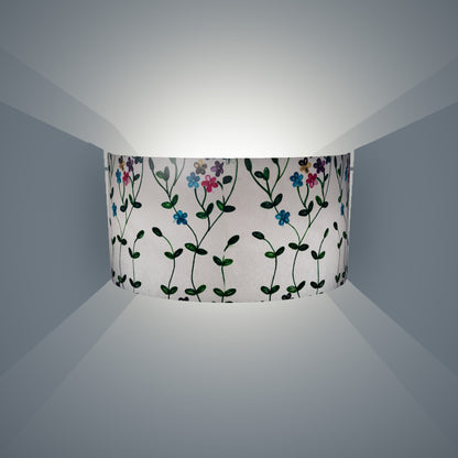 Wall Light - P43 - Embroidered Flowers on White, 36cm(wide) x 20cm(h) - Imbue Lighting