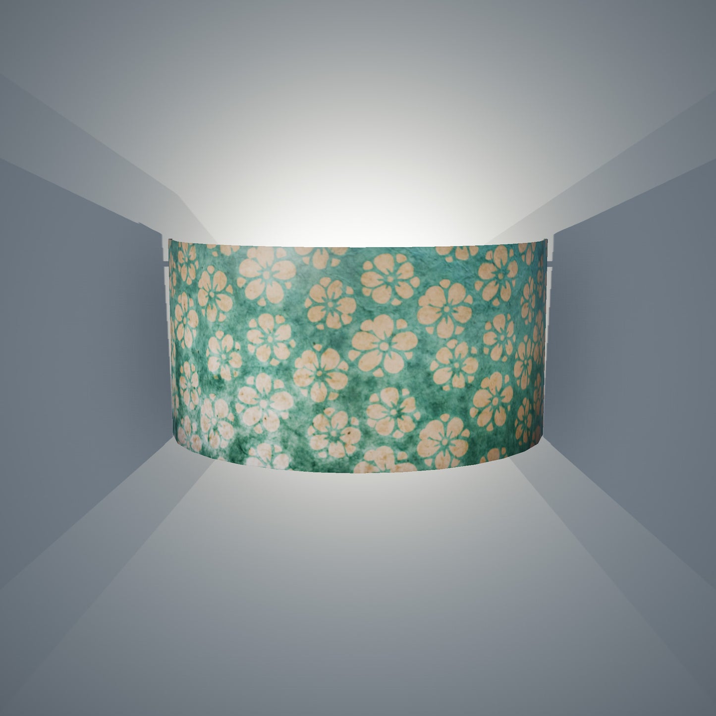 Wall Light - P80 - Batik Star Flower Sea Foam, 36cm(wide) x 20cm(h)