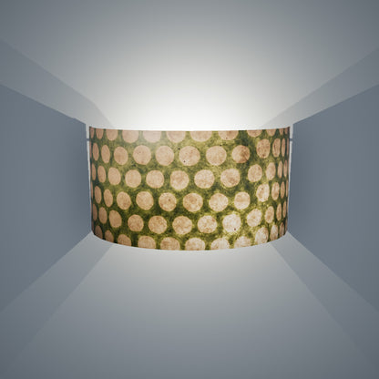 Wall Light - P87 ~ Batik Dots on Green, 36cm(wide) x 20cm(h)