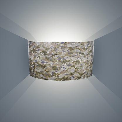 Wall Light - W03 - Gold Waves on Greys, 36cm(wide) x 20cm(h) - Imbue Lighting