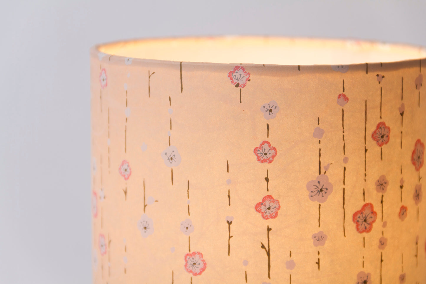 Drum Lamp Shade - W07 ~ Peach Daisies, 30cm(d) x 20cm(h)