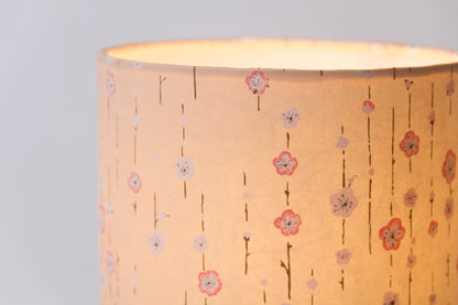 Drum Lamp Shade - W07 - Peach Daisies, 50cm(d) x 25cm(h)