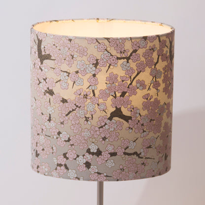 Conical Lamp Shade W02 - Pink Cherry Blossom on Grey, 15cm(top) x 30cm(bottom) x 22cm(height)