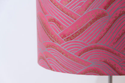Conical Lamp Shade W04 - Pink Hills with Gold Flowers, 23cm(top) x 40cm(bottom) x 31cm(height)